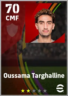 Oussama Targhalline eFootball 2026 player card — 70 OVR CMF
