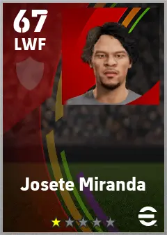 Josete Miranda eFootball 2026 player card — 67 OVR LWF
