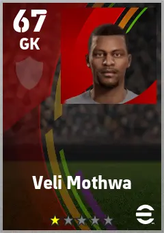 Veli Mothwa eFootball 2026 player card — 67 OVR GK