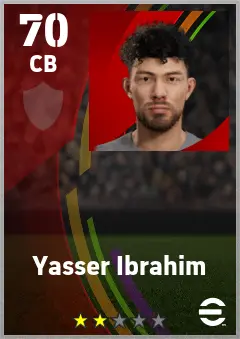 Yasser Ibrahim eFootball 2026 player card — 70 OVR CB