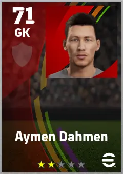 Aymen Dahmen eFootball 2026 player card — 71 OVR GK