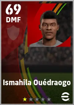 Ismahila Ouedraogo eFootball 2026 player card — 69 OVR DMF