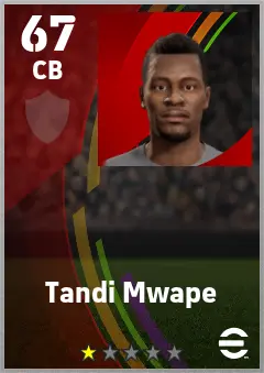 Tandi Mwape eFootball 2026 player card — 67 OVR CB