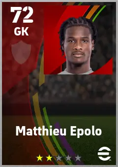 Matthieu Epolo eFootball 2026 player card — 72 OVR GK