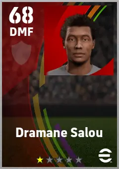 Dramane Salou eFootball 2026 player card — 68 OVR DMF