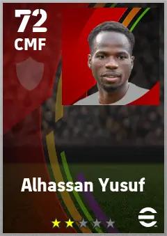 Alhassan Yusuf eFootball 2026 player card — 72 OVR CMF