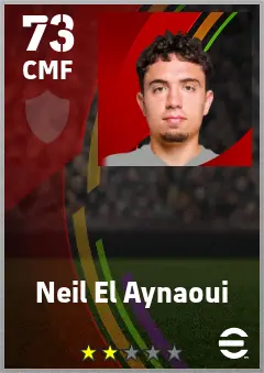 Neil El Aynaoui eFootball 2026 player card — 73 OVR CMF