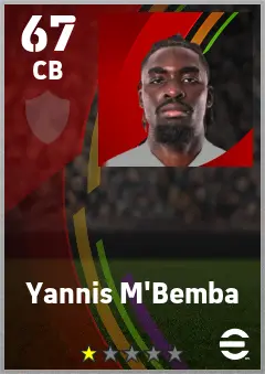 Yannis M Bemba eFootball 2026 player card — 67 OVR CB