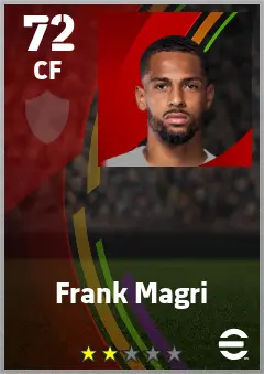Frank Magri eFootball 2026 player card — 72 OVR CF