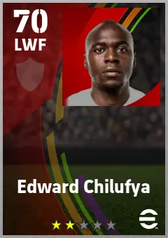 Edward Chilufya eFootball 2026 player card — 70 OVR LWF