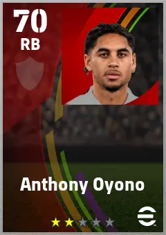 Anthony Oyono eFootball 2026 player card — 70 OVR RB
