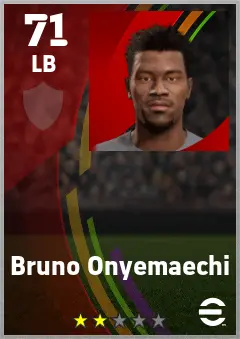 Bruno Onyemaechi eFootball 2026 player card — 71 OVR LB