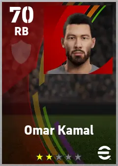 Omar Kamal eFootball 2026 player card — 70 OVR RB