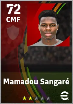 Mamadou Sangare eFootball 2026 player card — 72 OVR CMF