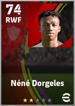 Nene Dorgeles eFootball 2026 player card — 74 OVR RWF