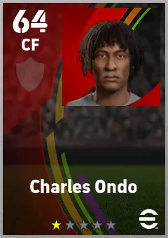 Charles Ondo eFootball 2026 player card — 64 OVR CF