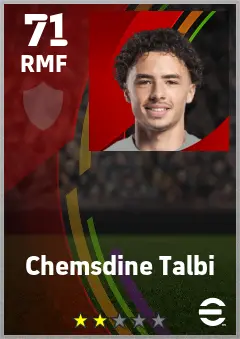 Chemsdine Talbi eFootball 2026 player card — 71 OVR RMF