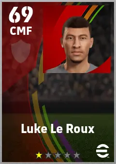 Luke Le Roux eFootball 2026 player card — 69 OVR CMF