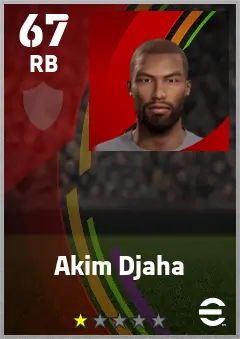 Akim Djaha eFootball 2026 player card — 67 OVR RB