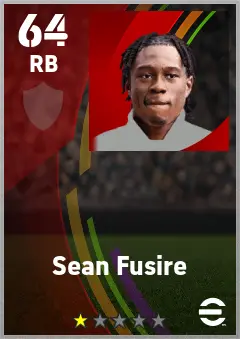 Sean Fusire eFootball 2026 player card — 64 OVR RB