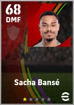 Sacha Banse eFootball 2026 player card — 68 OVR DMF