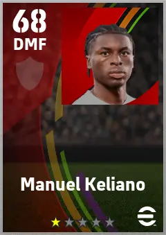 Manuel Keliano eFootball 2026 player card — 68 OVR DMF