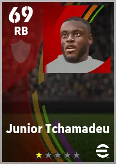 Junior Tchamadeu eFootball 2026 player card — 69 OVR RB