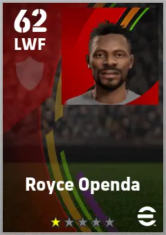 Royce Openda eFootball 2026 player card — 62 OVR LWF