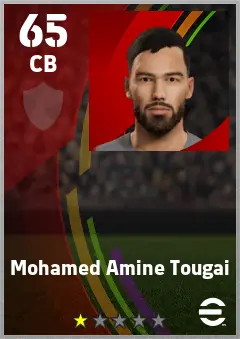 Mohamed Amine Tougai eFootball 2026 player card — 65 OVR CB