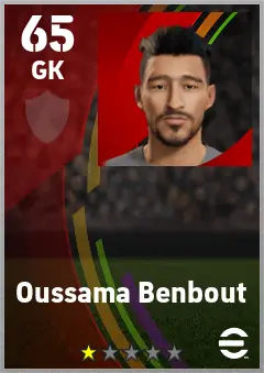 Oussama Benbout eFootball 2026 player card — 65 OVR GK