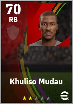 Khuliso Mudau eFootball 2026 player card — 70 OVR RB