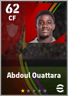 Abdoul Ouattara eFootball 2026 player card — 62 OVR CF