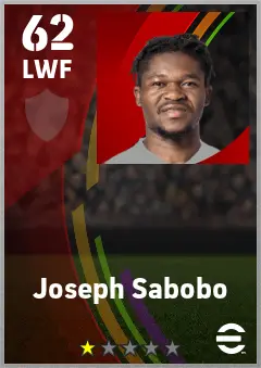 Joseph Sabobo eFootball 2026 player card — 62 OVR LWF