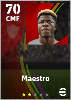 Maestro eFootball 2026 player card — 70 OVR CMF