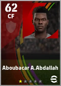Aboubacar A.Abdallah eFootball 2026 player card — 62 OVR CF