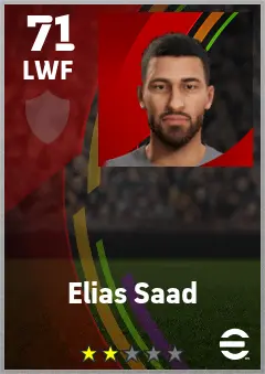 Elias Saad eFootball 2026 player card — 71 OVR LWF