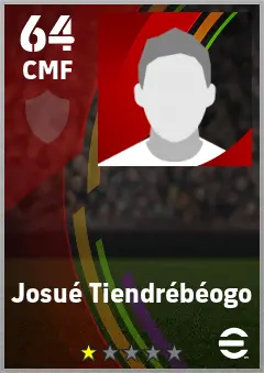 Josue Tiendrebeogo eFootball 2026 player card — 64 OVR CMF