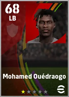 Mohamed Ouedraogo eFootball 2026 player card — 68 OVR LB