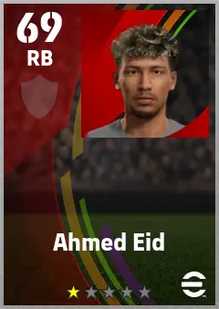 Ahmed Eid eFootball 2026 player card — 69 OVR RB