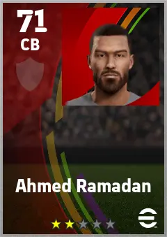 Ahmed Ramadan eFootball 2026 player card — 71 OVR CB