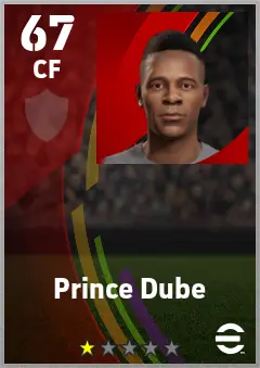 Prince Dube eFootball 2026 player card — 67 OVR CF