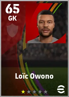 Loic Owono eFootball 2026 player card — 65 OVR GK
