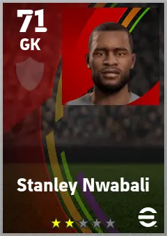 Stanley Nwabali eFootball 2026 player card — 71 OVR GK