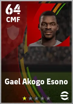 Gael Akogo Esono eFootball 2026 player card — 64 OVR CMF