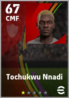 Tochukwu Nnadi eFootball 2026 player card — 67 OVR CMF