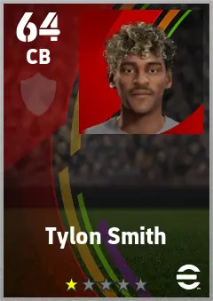 Tylon Smith eFootball 2026 player card — 64 OVR CB