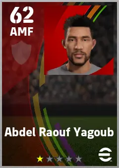 Abdel Raouf Yagoub eFootball 2026 player card — 62 OVR AMF