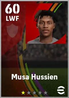 Musa Hussien eFootball 2026 player card — 60 OVR LWF
