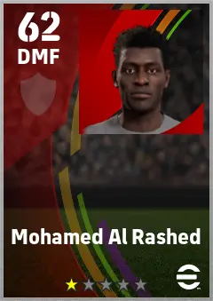 Mohamed Al Rashed eFootball 2026 player card — 62 OVR DMF
