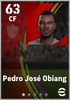 Pedro Jose Obiang eFootball 2026 player card — 63 OVR CF